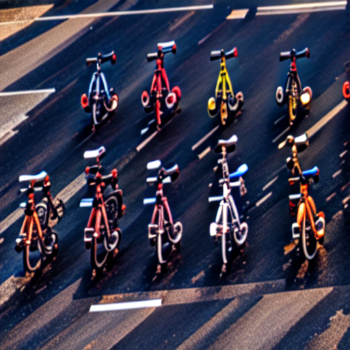 037_A bunch of bicycles parked on the street with items sitting around them.png